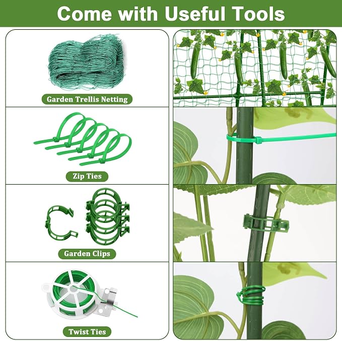 Cucumber Trellis for Garden, 34 X 47 Inches A Frame Gardening Trellis - Image 5