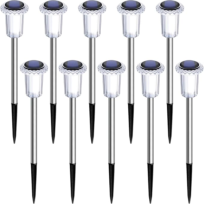 Solar Lights Outdoor 10 Pack Solar Pathway Lights Outdoor LED Waterproof - Image 6