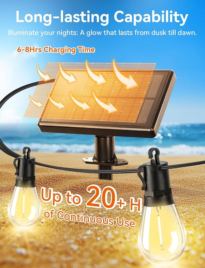Brightever Solar Powered Outdoor String Lights - Image 3
