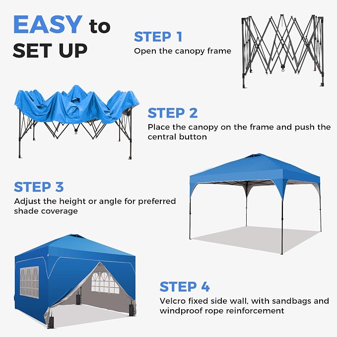 GDY 8x8FT Pop Up Canopy Tent - Image 7