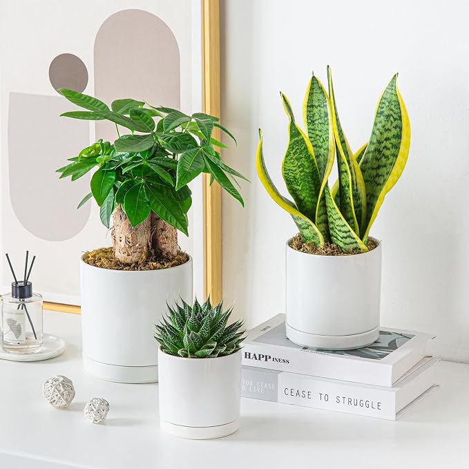 vancasso Ceramic Plant Pots, 3 Piece Planters - Image 9