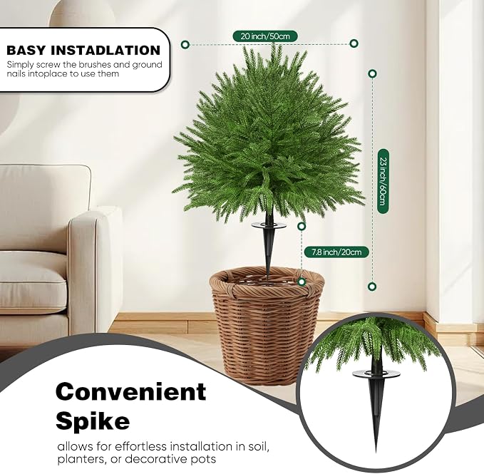 2 Set of 23.6" Artificial Norfolk Tree - Image 6