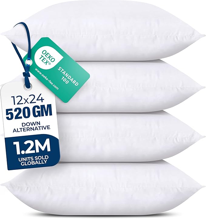 Utopia Bedding Throw Pillows – 12 x 24 Inches Down Alternative Pillows by UTOPIABEDDING