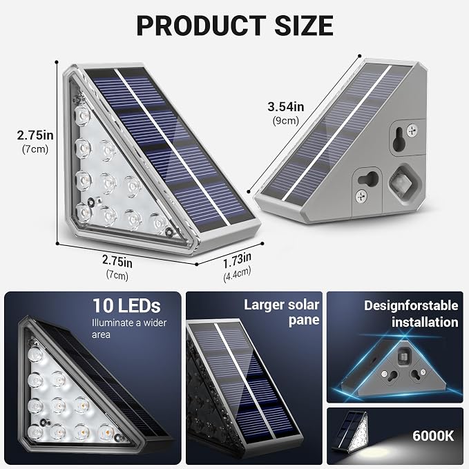 NIORSUN Solar Step Lights for Outside, 8 Pack Solar Stair Lights Outdoor - Image 2
