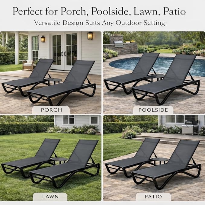 Kozyard Outdoor Chaise Lounge Chair, Full Flat Adjustable Patio Lounger - Image 8