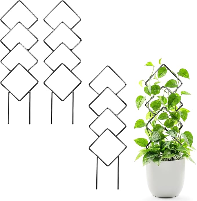 Indoor Trellis for Climbing Plants: 3PC Small Garden Metal Trellis for Vine Ivy by ONEANU