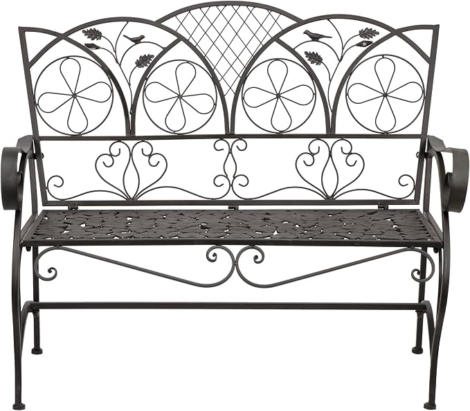 Alpine Corporation 45" Long Outdoor Metal Classic Bench by AlpineCorporation