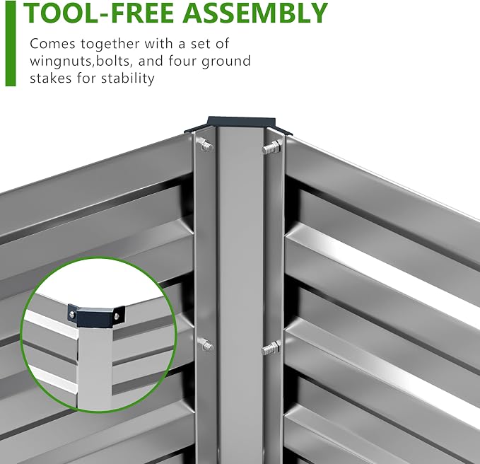 2PCS 12x3x1ft Galvanized Raised Garden Bed Kit, Metal Planter Box - Image 5