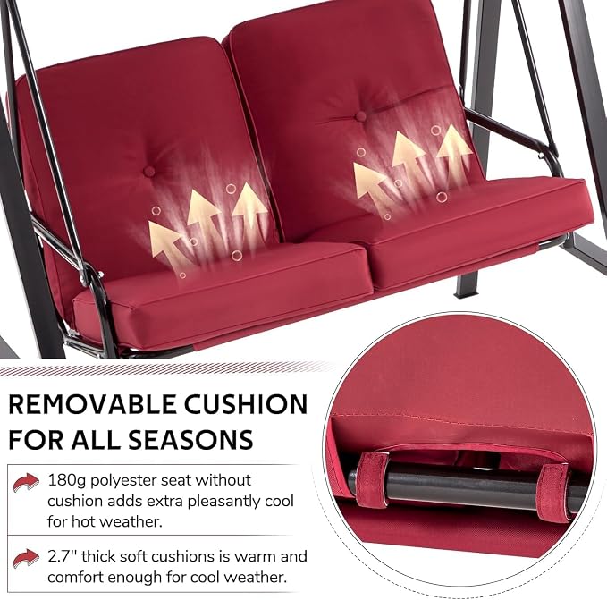 AECOJOY 2-Seat Outdoor Patio Swing Chair - Image 4