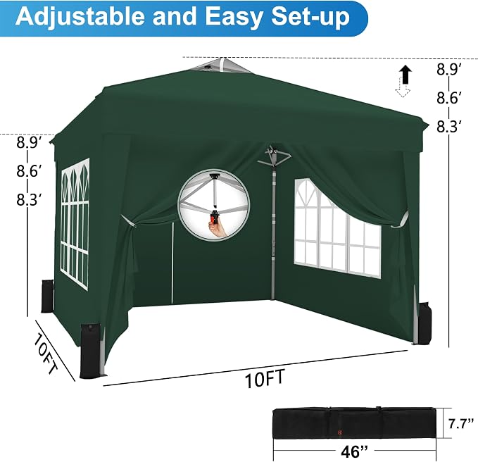 SANWAY 10x10 Pop Up Canopy Tent - Image 3