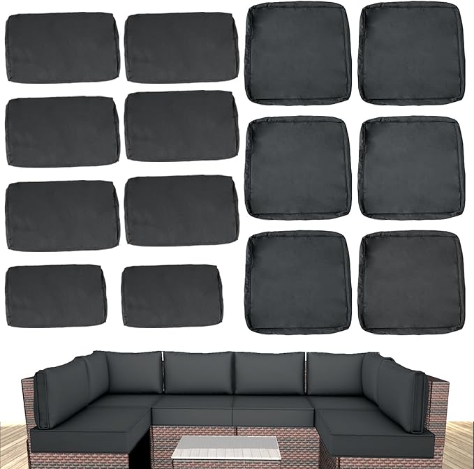 Outdoor Cushion Covers for Patio Furniture, Patio Cushion Covers Replacement by SpaceHop