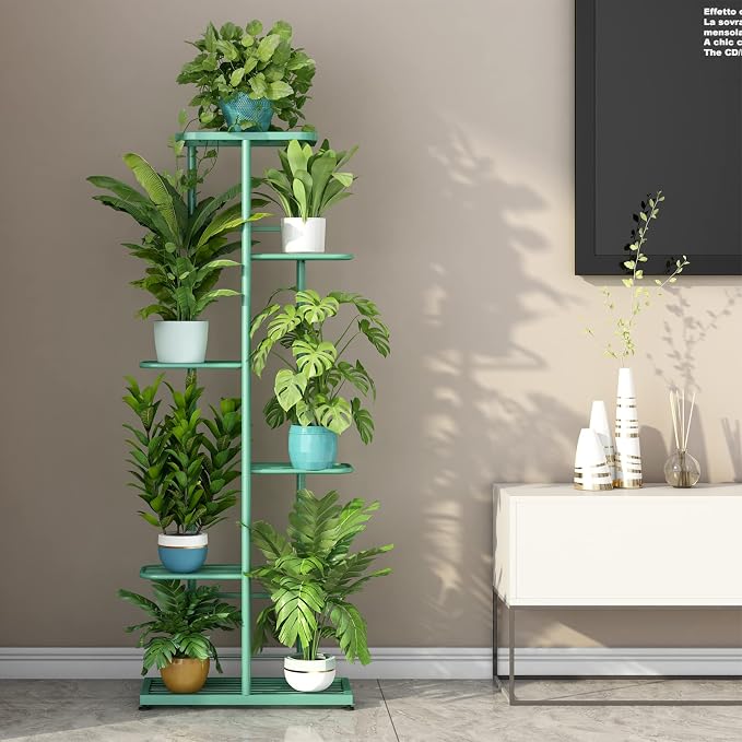 LINZINAR Plant Stand Metal 6 Tier 7 Potted Multiple Flower Pot Holder Shelf - Image 2