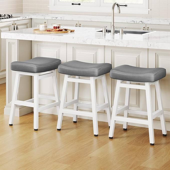 Counter Height Bar Stools Set of 3, 24 Inch Barstools by Raynesys