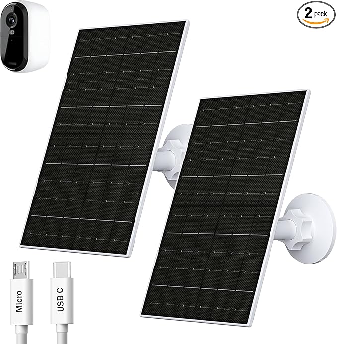 7W Solar Panel for Arlo Essential 2K, Essential XL & Spotlight Cameras by VUEBEE