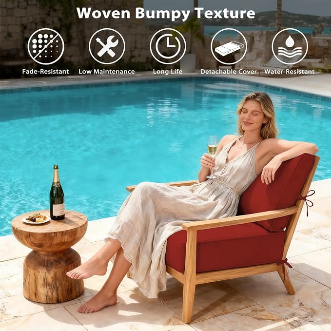 Sundale Outdoor Olefin Deep Seat Cushion, Patio Chair Cushion and Pillow - Image 2