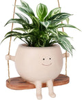 Smiley Face Flower Pot, Swinging Smiley Face Hanging Planter, Cute Swinging by Unknown