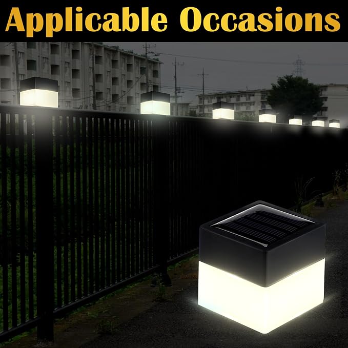 Hicarer 12 Pack Solar Fence Post Cap Lights 2in x 2in Solar Post Cap Fence - Image 5