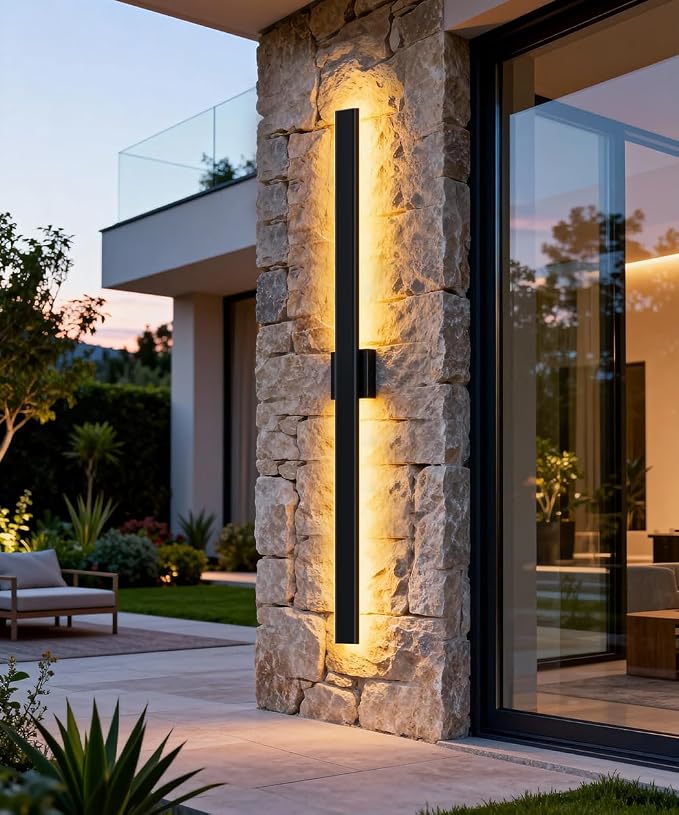 Aipsun Black Outdoor Wall Sconce 3000K 4000K 6000K, 47.2in Modern Exterior - Image 8