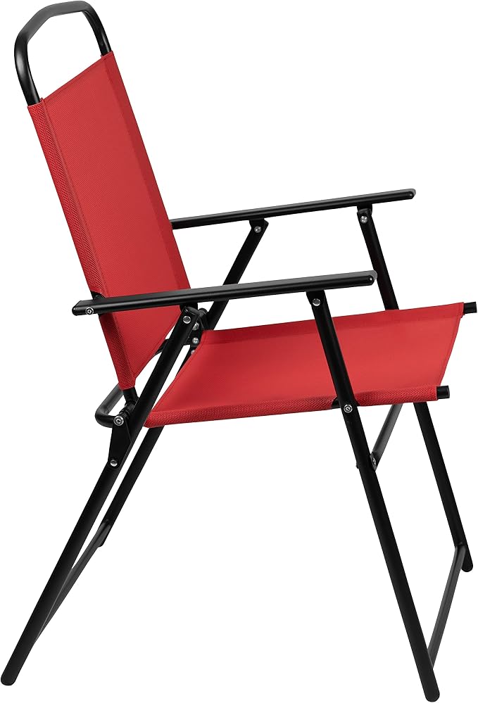 Flash Furniture Nantucket 6 Piece Red Patio Garden Set - Image 7