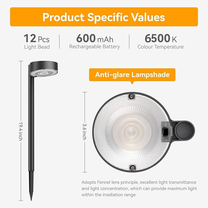 2 Pack Solar Pathway Lights Outdoor, 12 Brighter LED Solar Lights Outdoor - Image 5