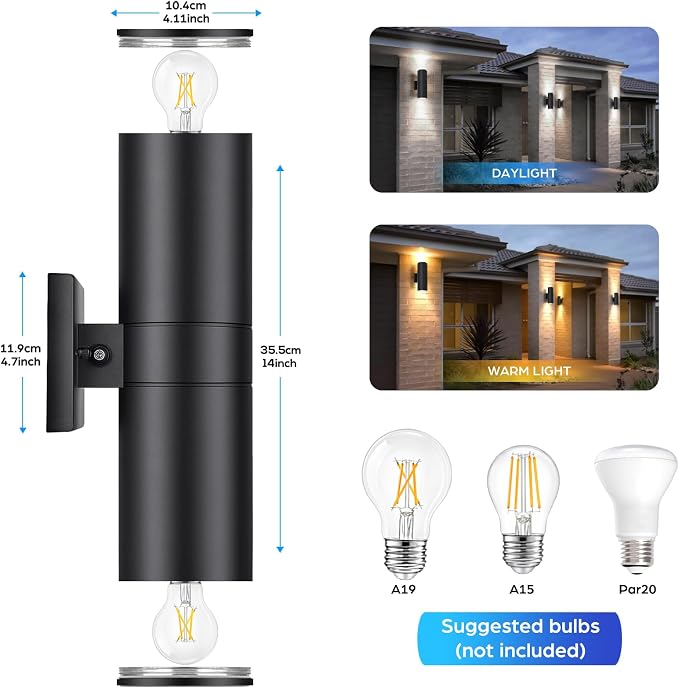 14” Modern Outdoor Wall Light - Image 2