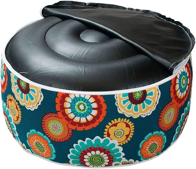 Magpie Fabrics Indoor/Outdoor Inflatable Stool Ottoman Pouf, Water Repellent - Image 7