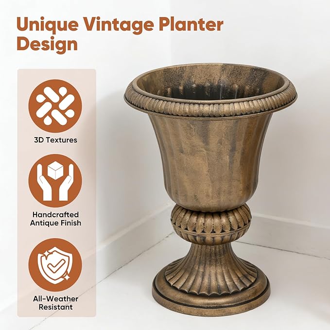 Athena Collection 20''H Bronze Garden Plastic Urn - Image 5