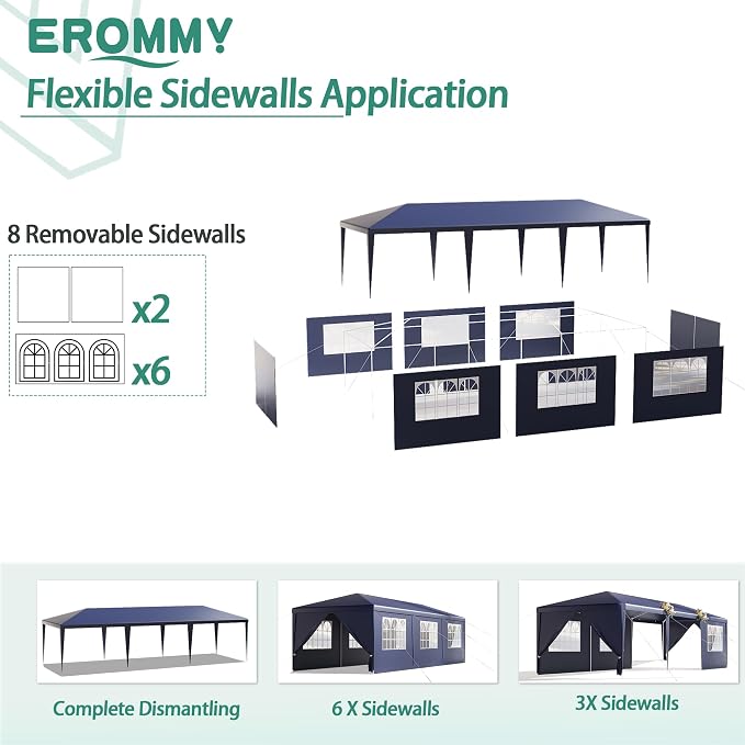 EROMMY 10x30 FT Outdoor Party Tent, Event Shelter - Image 3