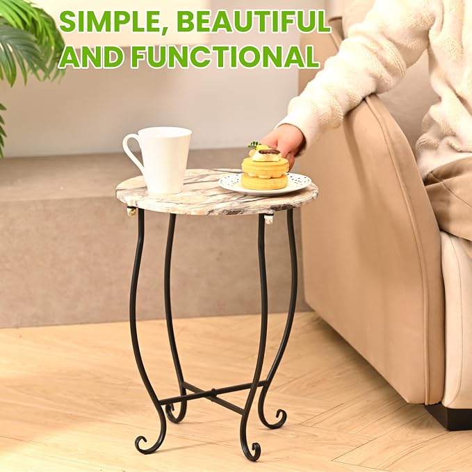 Patio Side Table, Versatile 14" Round Side Table - Image 5