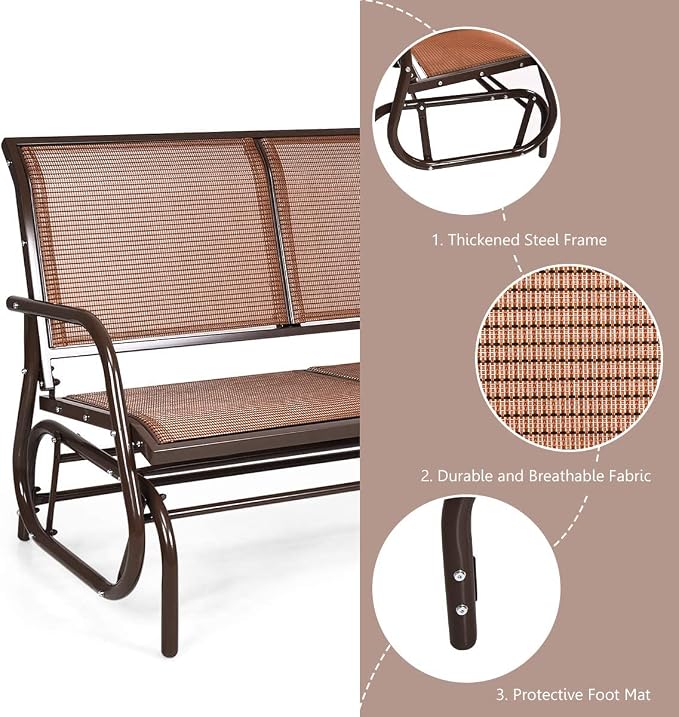 Giantex Swing Glider Chair 48 Inch - Image 4