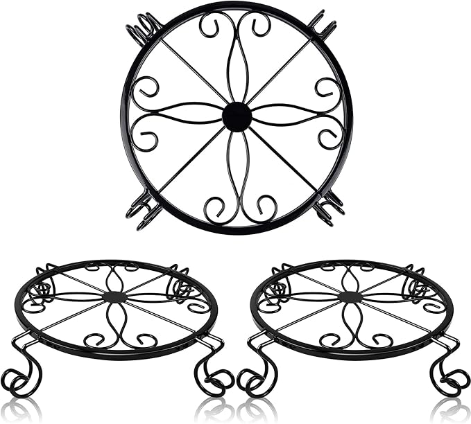 Metal Plant Stand Indoor/Outdoor, Low Corner Plant Stand, Decoration Small - Image 4