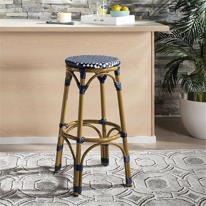 Safavieh Outdoor Collection Kipnuk Navy and White and Light Brown - Image 2