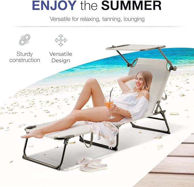 Folding Outdoor Lounge Chair - Image 6