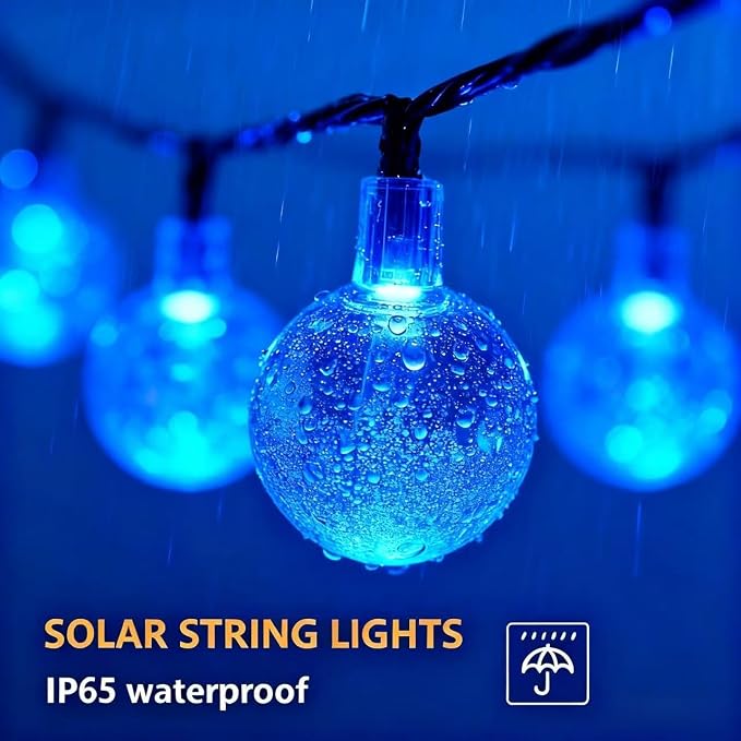 20 LED Decorations Crystal Globe Solar String Extra-Bright Outdoor Lights - Image 3