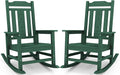 SERWALL HDPE Outdoor Rocking Chair Set of 2, Patio Rocking Chairs Set, Rocking by SERWALL