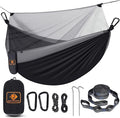 Camping Hammock with Net, Portable Lightweight Double Hammocks with Tree Straps by QEVOOON