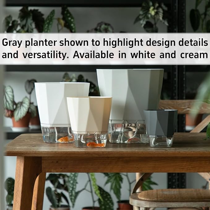 3 Packs Self Watering Plant Pots, Plastic Flower Pots - Image 2