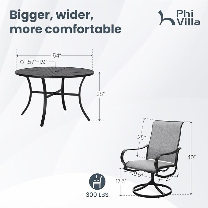 PHI VILLA 7 Piece Outdoor Patio Dining Set - Image 8