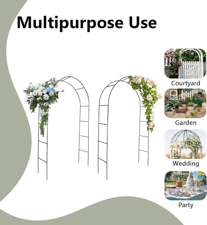 vidaXL 2 x Garden Arches, Climbing Plants, Rose Tree - Image 7