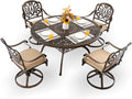5-Piece Cast Aluminum Patio Furniture, Patio Dining Set by Unknown