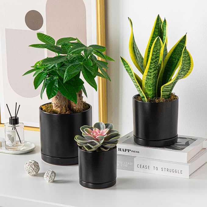 vancasso Ceramic Plant Pots, 3 Piece Planters - Image 6