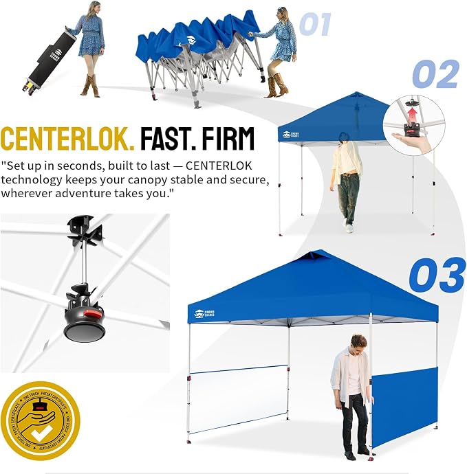CROWN SHADES Canopy Tent, 10 x 10 Foot Portable Pop Up Outdoor Shelter - Image 3