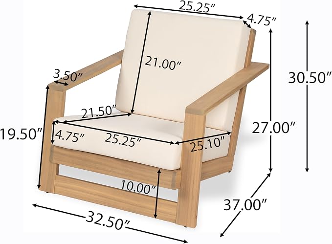 Christopher Knight Home Galio Set of 2 Acacia Wood Lounge Chair Outdoor - Image 6