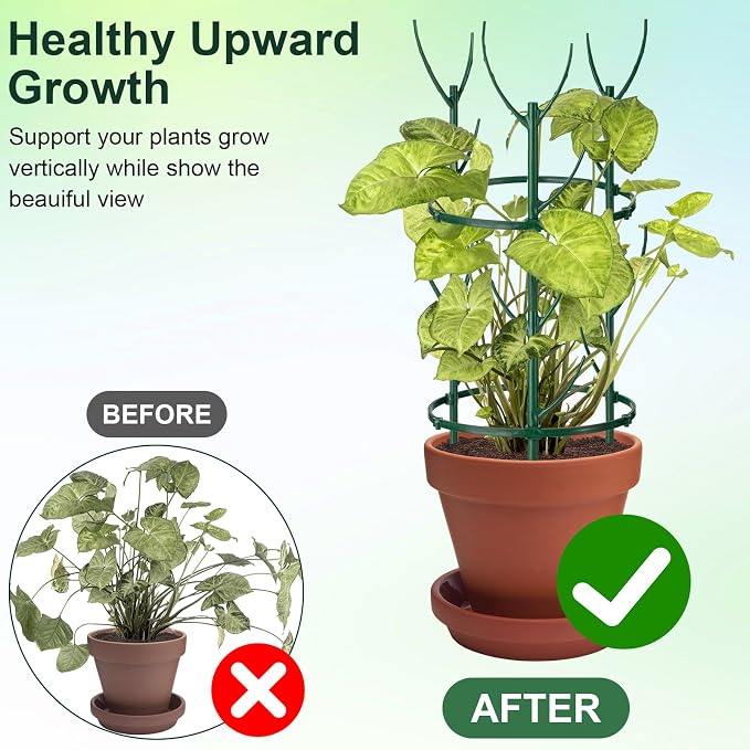 9 Pcs Plant Support Stakes & Plant Cage Support Rings, Plant Supports - Image 4