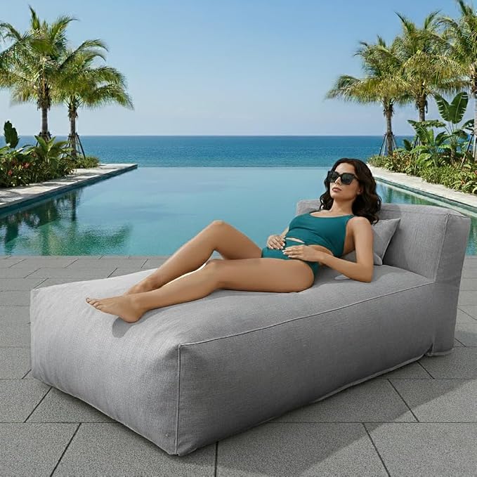 Outdoor Bean Bag Lounger Chair, Big Comfy Outdoor Daybed by SUNPEAK