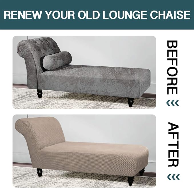 FantasDecor Chaise Lounge Cover Stretch Armless Chair Slipcover - Image 6