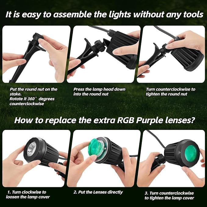 Spotlight Outdoor – 120V Plug-In, 6500K Cool White LED Landscape Lighting - Image 9