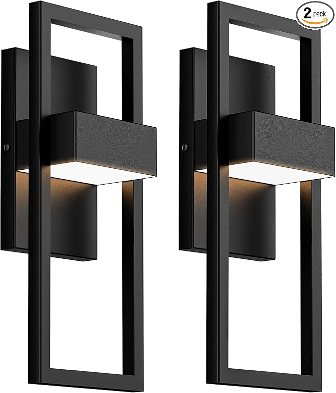 BesLowe 14.5” Modern Outdoor Wall Lights, 3000K LED Exterior Lighting Fixtures by BringYouBrightFuture