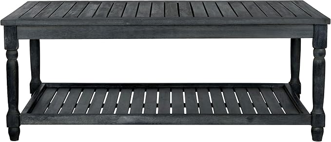 Safavieh Outdoor Collection Oakley Dark Slate Grey Coffee Table by SAFAVIEH