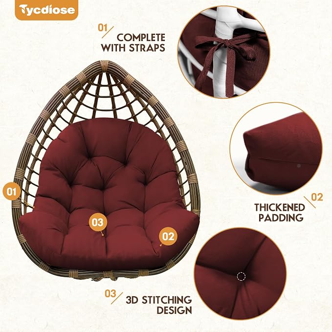 Egg Chair Cushion Replacement, Waterproof Outdoor Hanging Egg Chair Cushion - Image 5